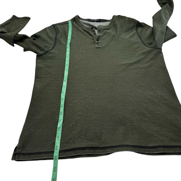 ROBERT BARAKETT Lambert Long Sleeve Henley Olive Green Size Small Mens #RB12047 - Picture 6 of 7